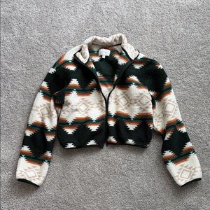 Love Tree Cropped Fleece Jacket
